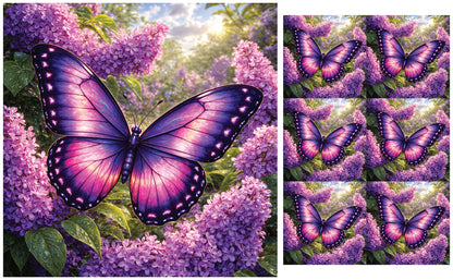 DecoCraft - Studio 1375 - Scenic Tiles Series - Twilight Petalwing Butterfly