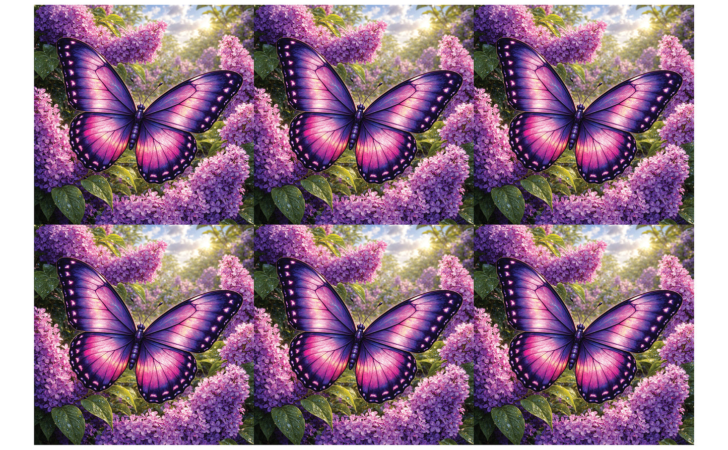 DecoCraft - Studio 1375 - Scenic Tiles Series - Twilight Petalwing Butterfly
