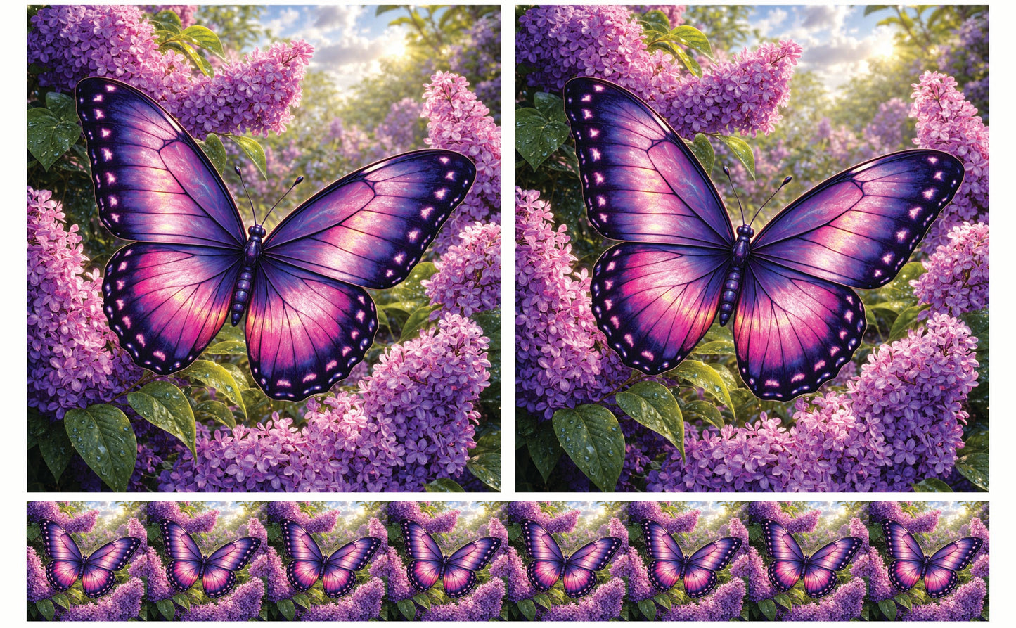 DecoCraft - Studio 1375 - Scenic Tiles Series - Twilight Petalwing Butterfly
