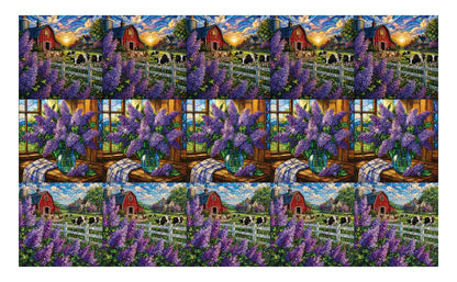 DecoCraft - Studio 1375 - Scenic Tiles Series - Countryside Lilac Charm Assortment