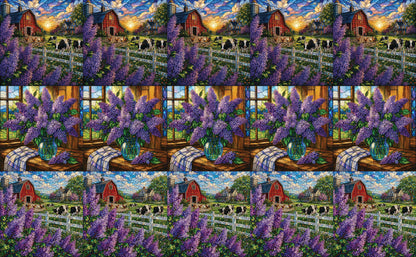 DecoCraft - Studio 1375 - Scenic Tiles Series - Countryside Lilac Charm Assortment