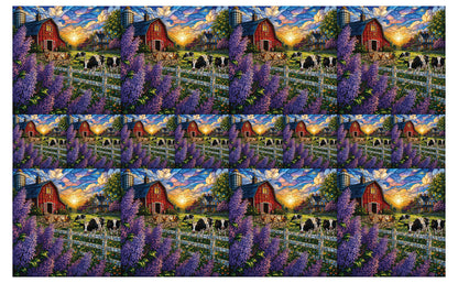 DecoCraft - Studio 1375 - Scenic Tiles Series - Lilac Barn at Sunset