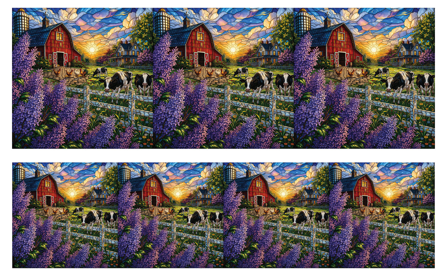 DecoCraft - Studio 1375 - Scenic Tiles Series - Lilac Barn at Sunset