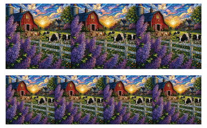 DecoCraft - Studio 1375 - Scenic Tiles Series - Lilac Barn at Sunset