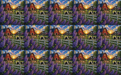 DecoCraft - Studio 1375 - Scenic Tiles Series - Lilac Barn at Sunset