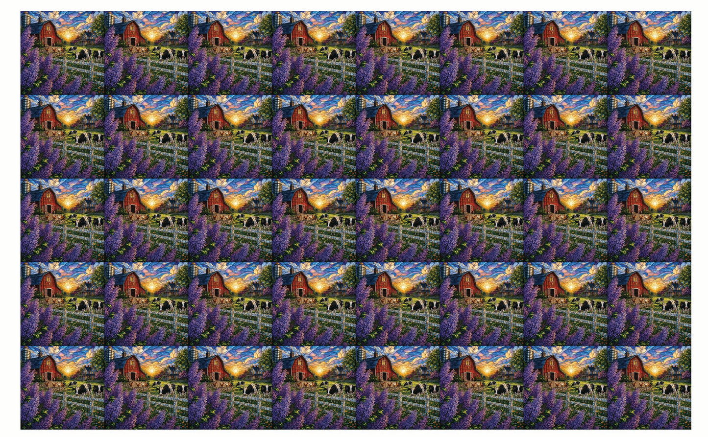 DecoCraft - Studio 1375 - Scenic Tiles Series - Lilac Barn at Sunset