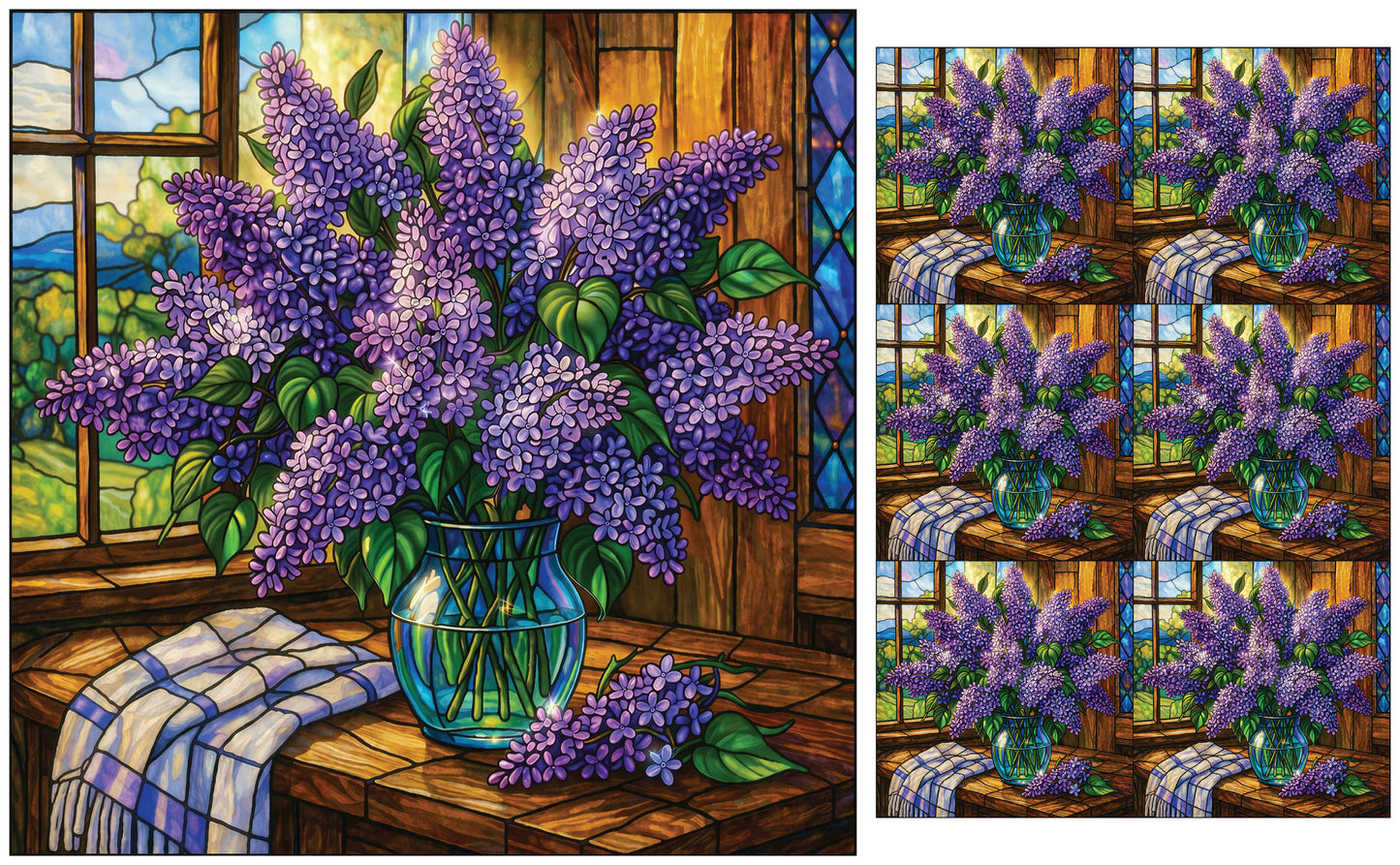 DecoCraft - Studio 1375 - Scenic Tiles Series - Sunlit Lilac Window