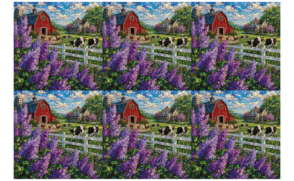 DecoCraft - Studio 1375 - Scenic Tiles Series - Lilac Barn at Noon