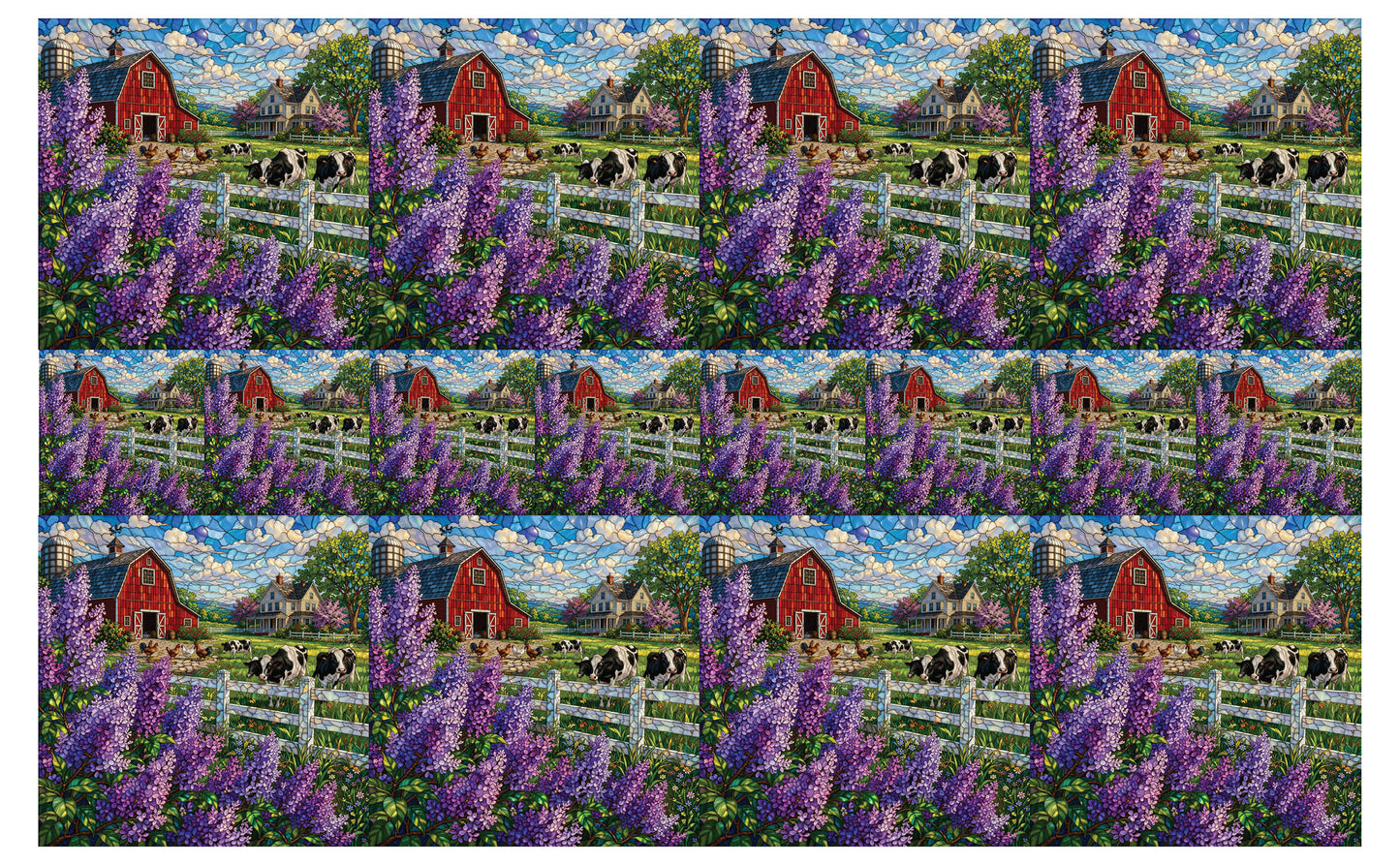 DecoCraft - Studio 1375 - Scenic Tiles Series - Lilac Barn at Noon