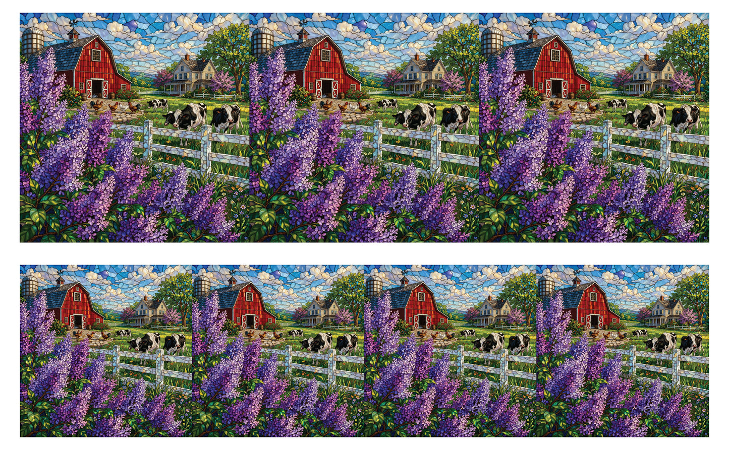 DecoCraft - Studio 1375 - Scenic Tiles Series - Lilac Barn at Noon