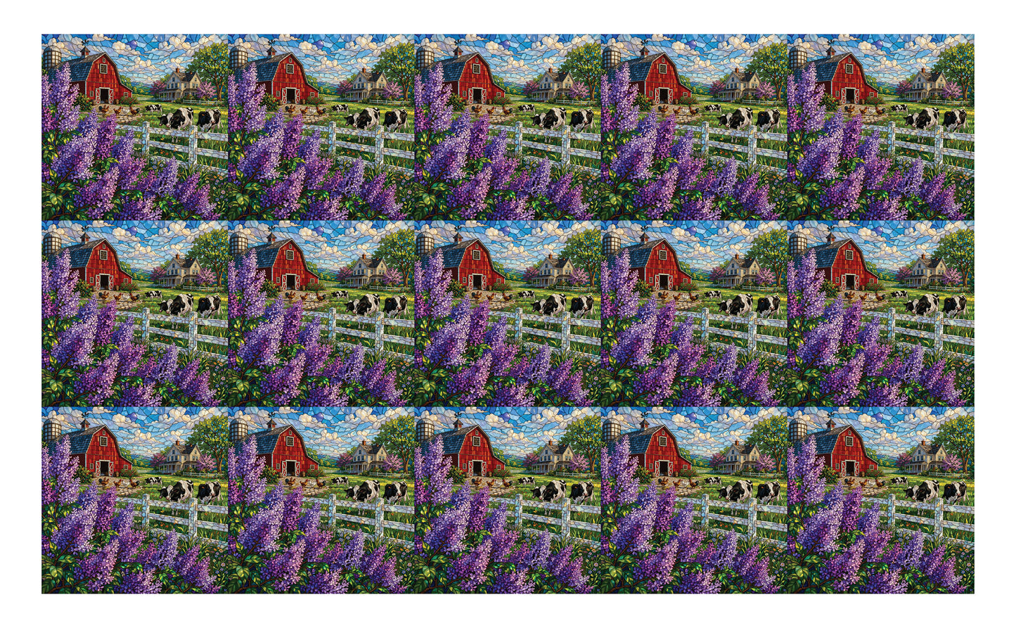 DecoCraft - Studio 1375 - Scenic Tiles Series - Lilac Barn at Noon