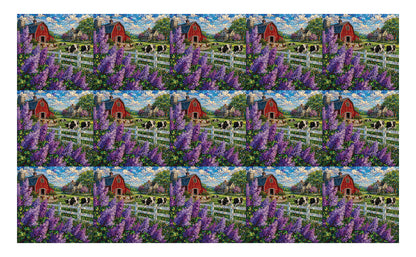 DecoCraft - Studio 1375 - Scenic Tiles Series - Lilac Barn at Noon