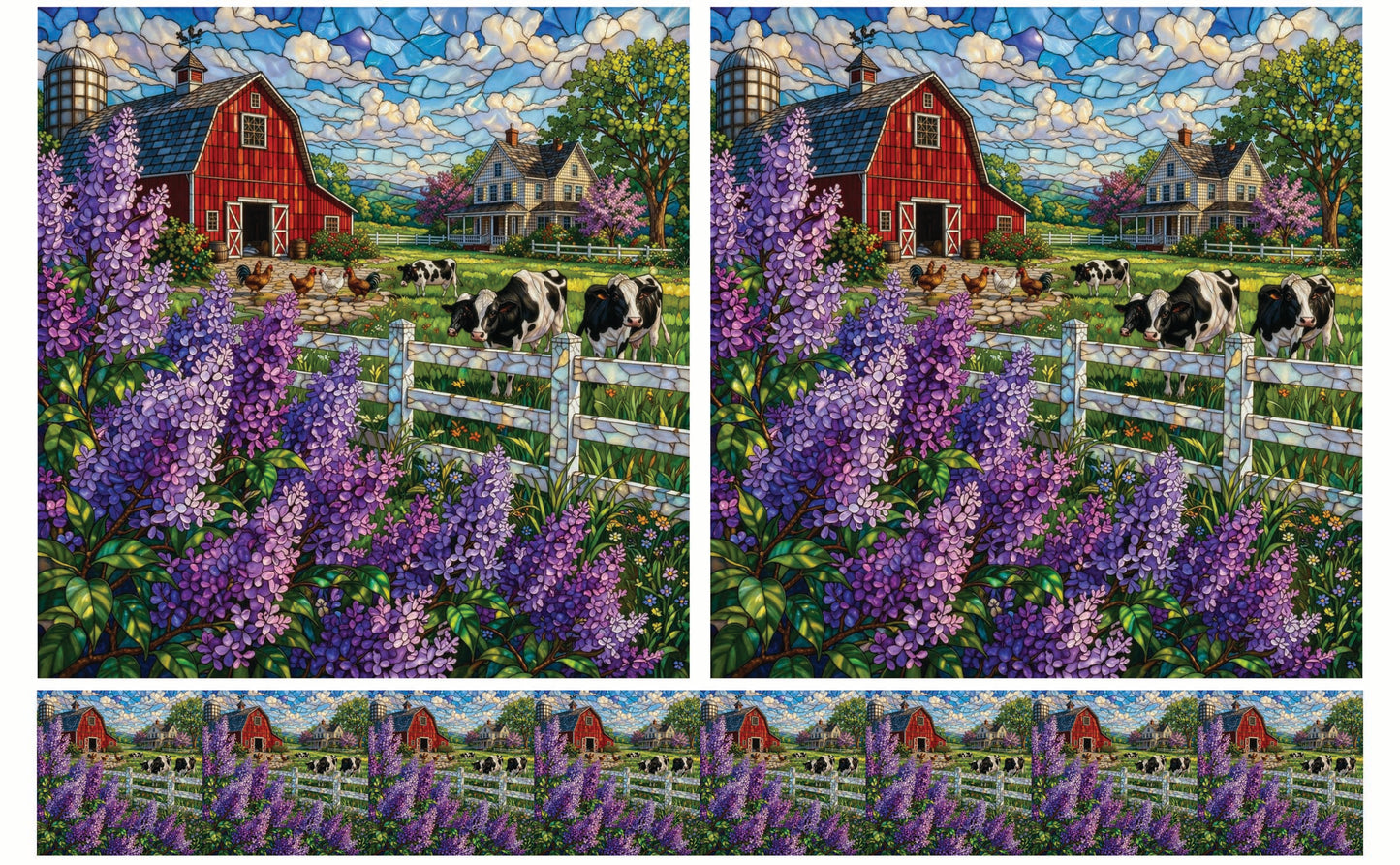 DecoCraft - Studio 1375 - Scenic Tiles Series - Lilac Barn at Noon