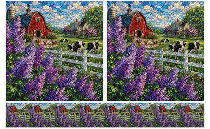 DecoCraft - Studio 1375 - Scenic Tiles Series - Lilac Barn at Noon
