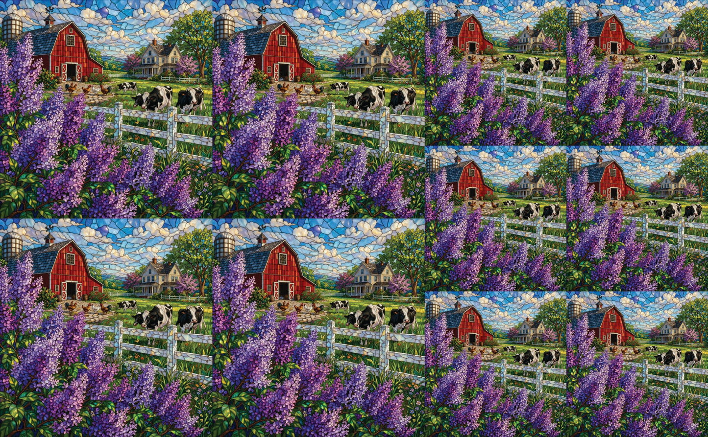 DecoCraft - Studio 1375 - Scenic Tiles Series - Lilac Barn at Noon