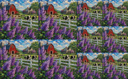 DecoCraft - Studio 1375 - Scenic Tiles Series - Lilac Barn at Noon