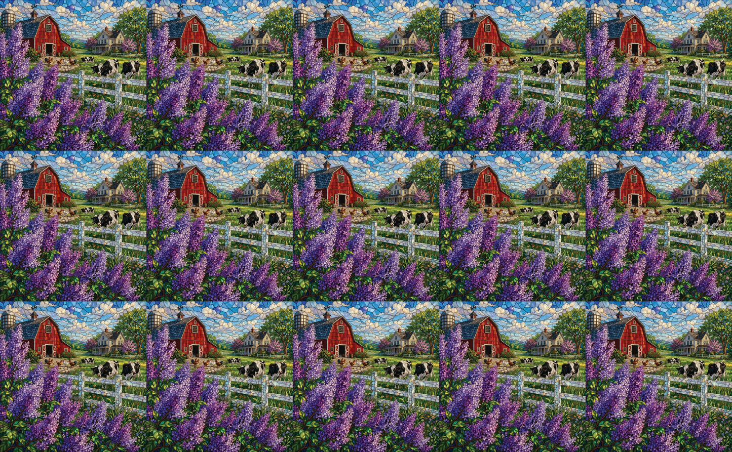 DecoCraft - Studio 1375 - Scenic Tiles Series - Lilac Barn at Noon