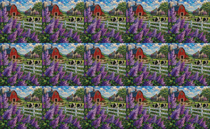 DecoCraft - Studio 1375 - Scenic Tiles Series - Lilac Barn at Noon
