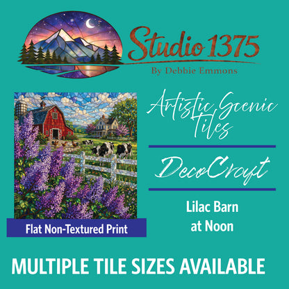 DecoCraft - Studio 1375 - Scenic Tiles Series - Lilac Barn at Noon