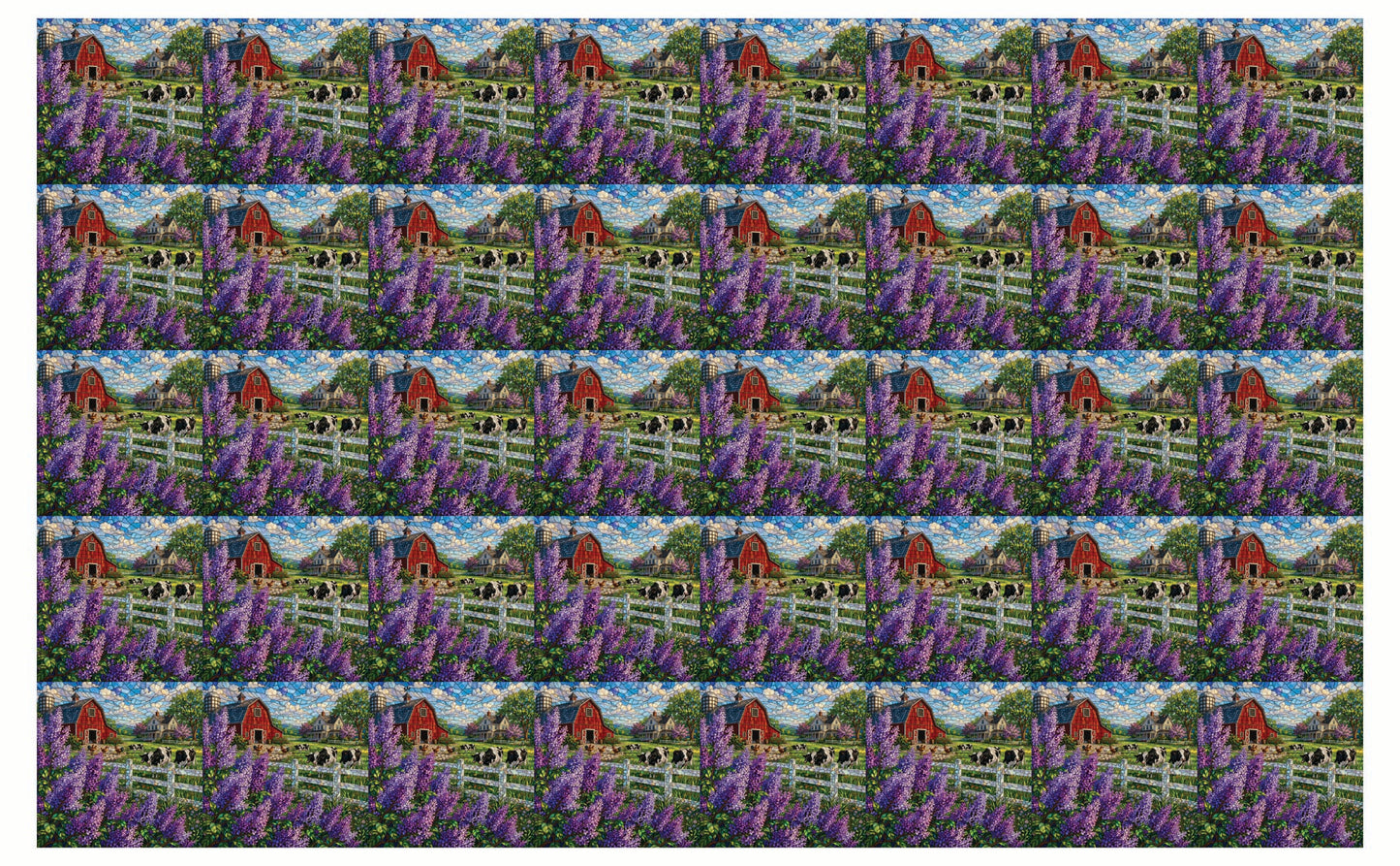 DecoCraft - Studio 1375 - Scenic Tiles Series - Lilac Barn at Noon