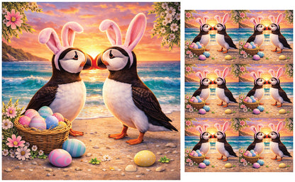 DecoCraft - Studio 1375 - Scenic Tiles Series - Easter Shore Puffins