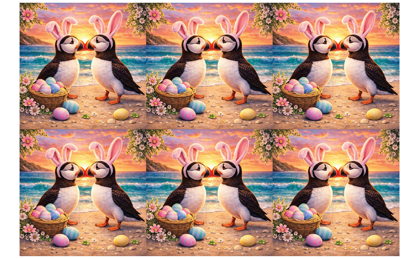 DecoCraft - Studio 1375 - Scenic Tiles Series - Easter Shore Puffins