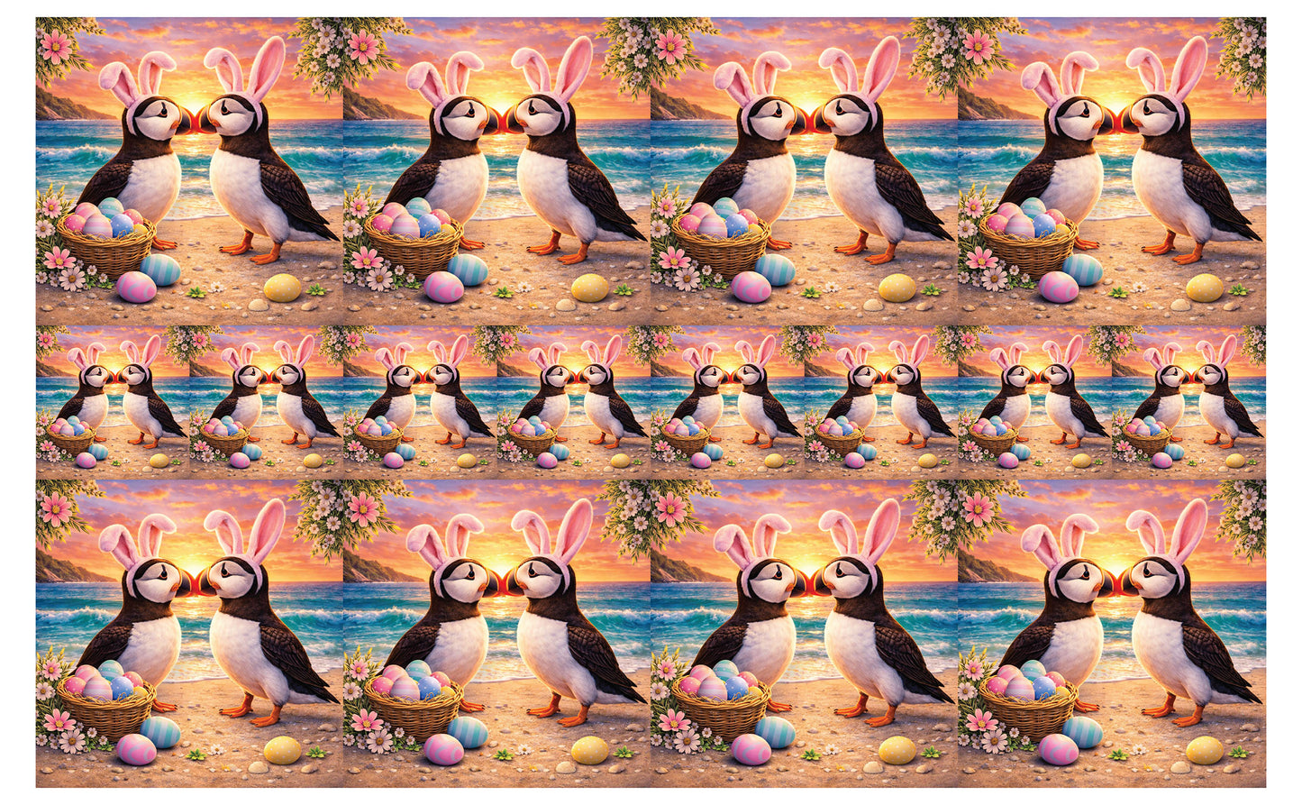 DecoCraft - Studio 1375 - Scenic Tiles Series - Easter Shore Puffins