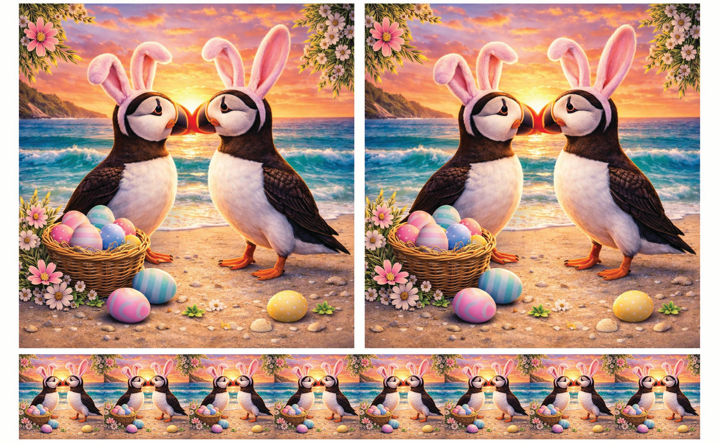 DecoCraft - Studio 1375 - Scenic Tiles Series - Easter Shore Puffins