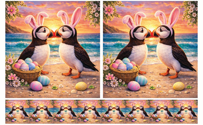DecoCraft - Studio 1375 - Scenic Tiles Series - Easter Shore Puffins