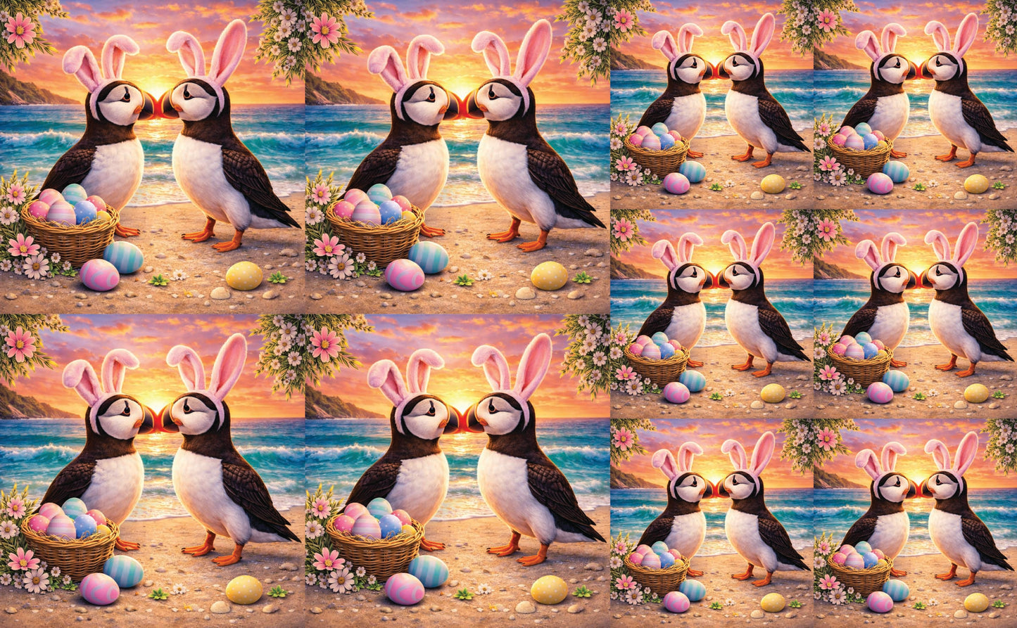 DecoCraft - Studio 1375 - Scenic Tiles Series - Easter Shore Puffins