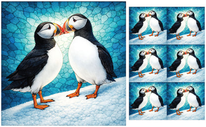 DecoCraft - Studio 1375 - Scenic Tiles Series - Mosaic Love Puffins