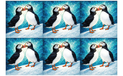 DecoCraft - Studio 1375 - Scenic Tiles Series - Mosaic Love Puffins