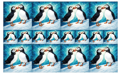 DecoCraft - Studio 1375 - Scenic Tiles Series - Mosaic Love Puffins
