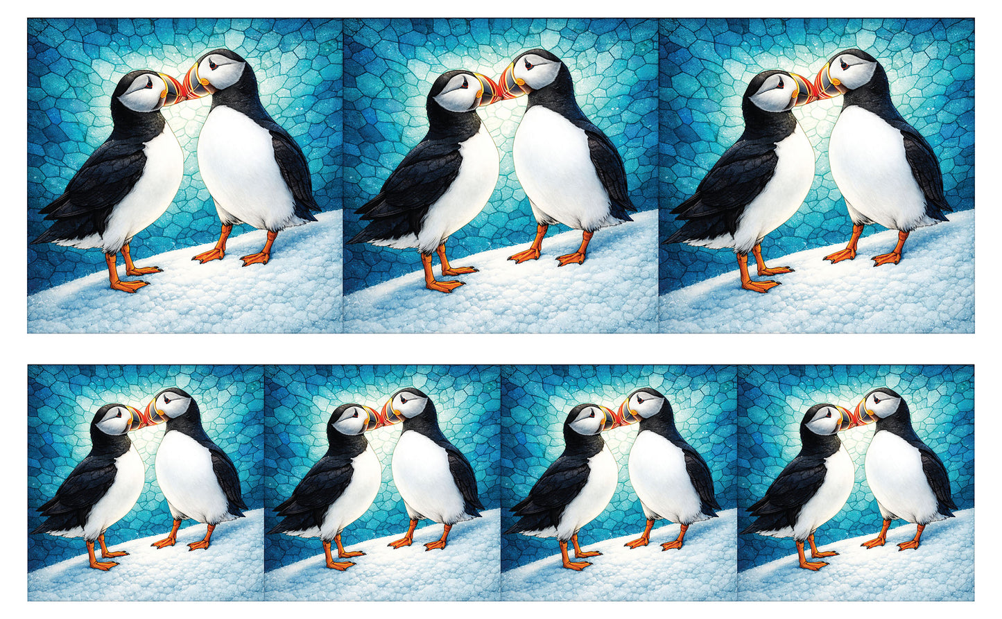 DecoCraft - Studio 1375 - Scenic Tiles Series - Mosaic Love Puffins