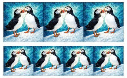 DecoCraft - Studio 1375 - Scenic Tiles Series - Mosaic Love Puffins