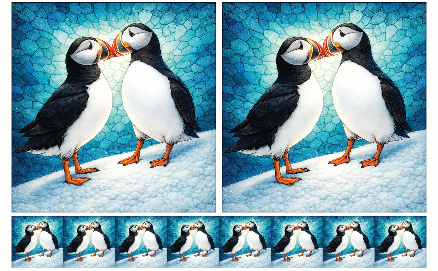 DecoCraft - Studio 1375 - Scenic Tiles Series - Mosaic Love Puffins