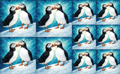 DecoCraft - Studio 1375 - Scenic Tiles Series - Mosaic Love Puffins