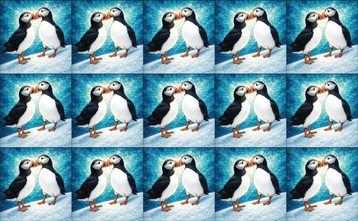 DecoCraft - Studio 1375 - Scenic Tiles Series - Mosaic Love Puffins