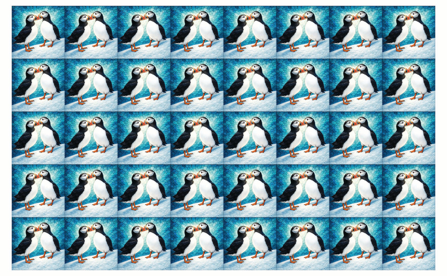 DecoCraft - Studio 1375 - Scenic Tiles Series - Mosaic Love Puffins