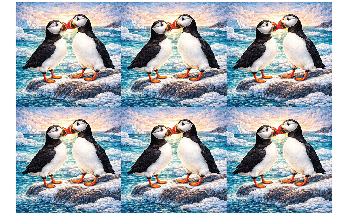 DecoCraft - Studio 1375 - Scenic Tiles Series - Ocean Breeze Puffins