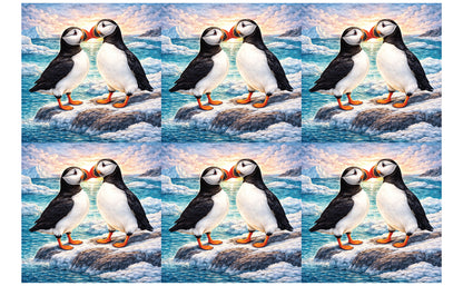 DecoCraft - Studio 1375 - Scenic Tiles Series - Ocean Breeze Puffins