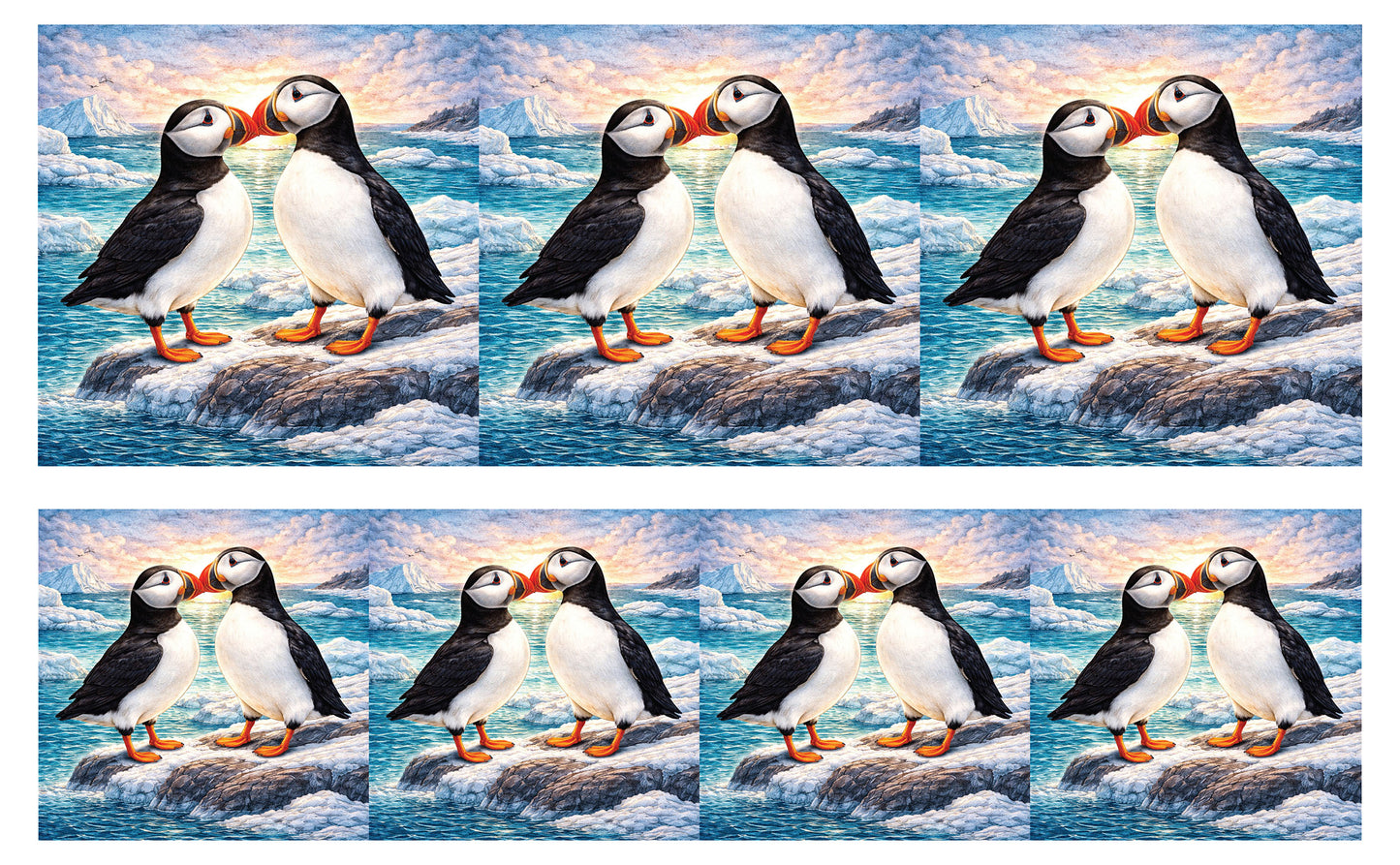 DecoCraft - Studio 1375 - Scenic Tiles Series - Ocean Breeze Puffins