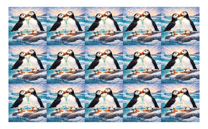 DecoCraft - Studio 1375 - Scenic Tiles Series - Ocean Breeze Puffins