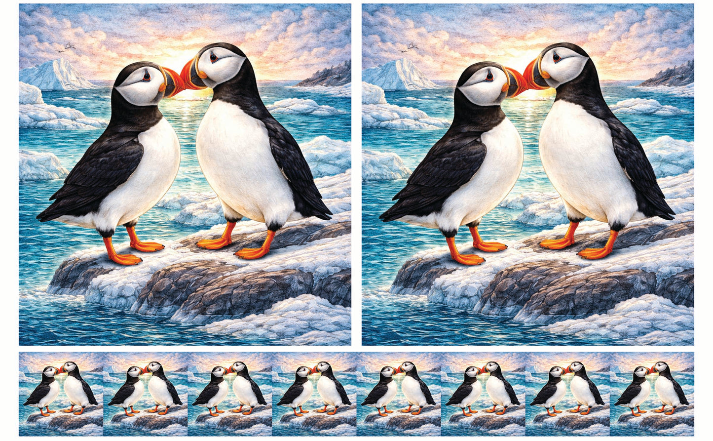 DecoCraft - Studio 1375 - Scenic Tiles Series - Ocean Breeze Puffins