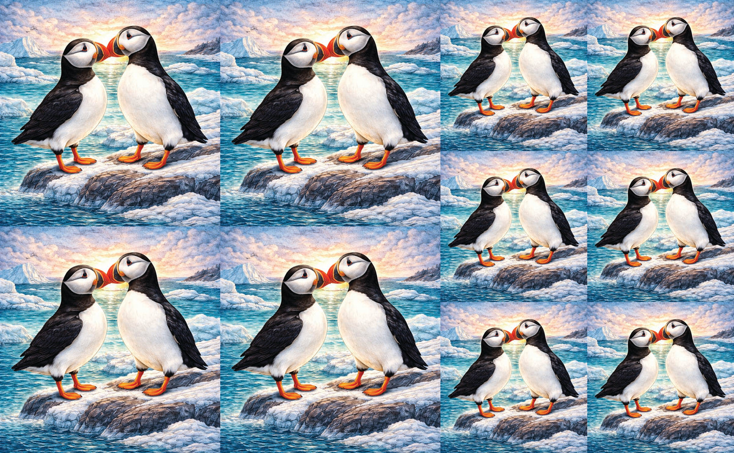 DecoCraft - Studio 1375 - Scenic Tiles Series - Ocean Breeze Puffins