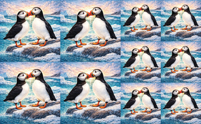 DecoCraft - Studio 1375 - Scenic Tiles Series - Ocean Breeze Puffins