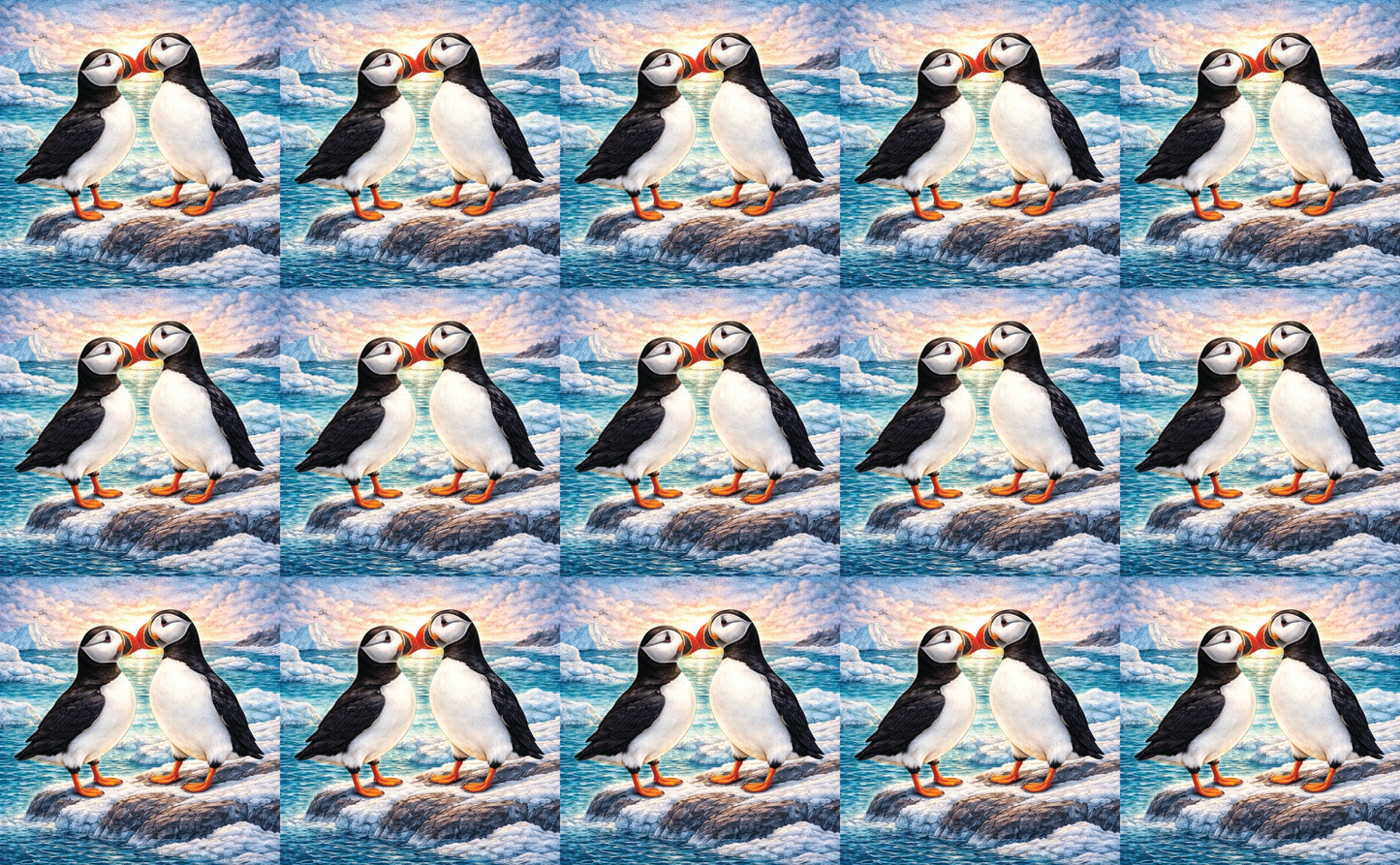 DecoCraft - Studio 1375 - Scenic Tiles Series - Ocean Breeze Puffins