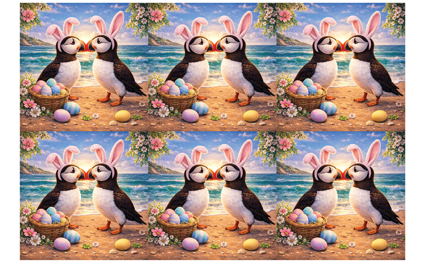 DecoCraft - Studio 1375 - Scenic Tiles Series - Spring Nest Puffins