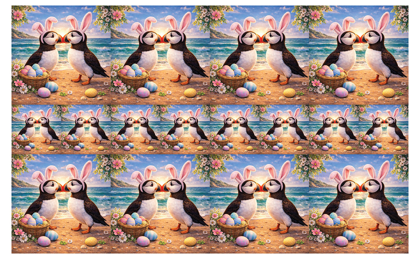 DecoCraft - Studio 1375 - Scenic Tiles Series - Spring Nest Puffins