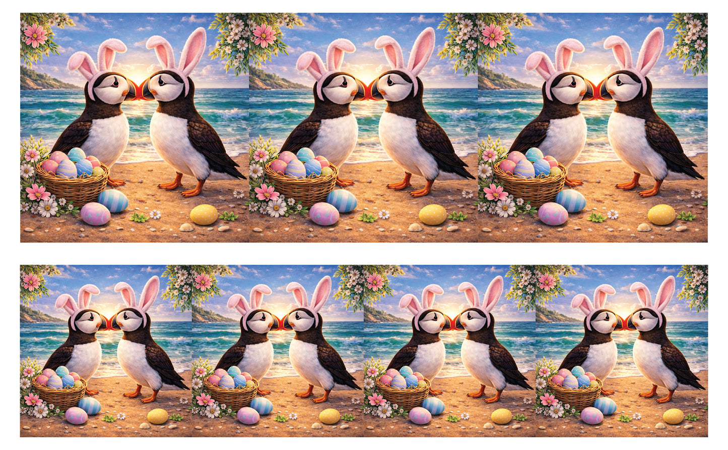 DecoCraft - Studio 1375 - Scenic Tiles Series - Spring Nest Puffins